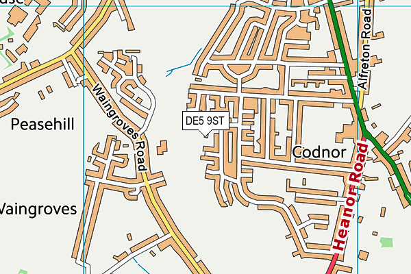 DE5 9ST map - OS VectorMap District (Ordnance Survey)