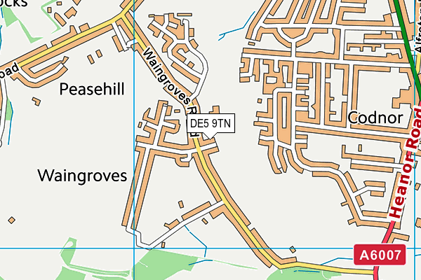 DE5 9TN map - OS VectorMap District (Ordnance Survey)