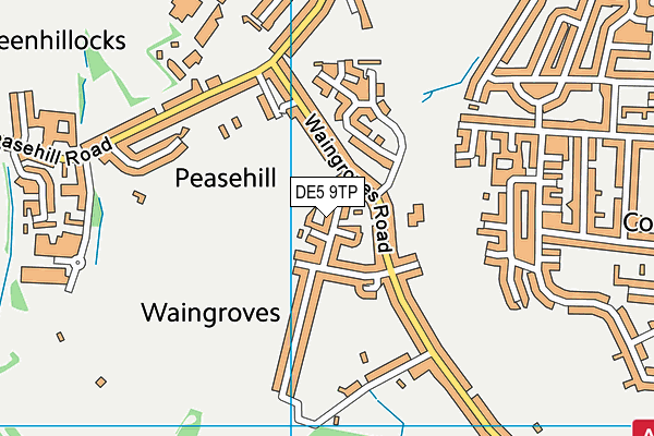 DE5 9TP map - OS VectorMap District (Ordnance Survey)