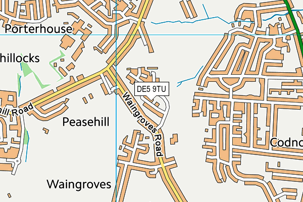 DE5 9TU map - OS VectorMap District (Ordnance Survey)