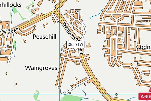 DE5 9TW map - OS VectorMap District (Ordnance Survey)