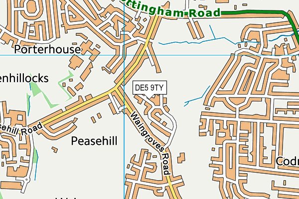 DE5 9TY map - OS VectorMap District (Ordnance Survey)