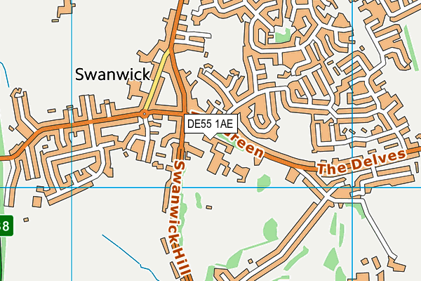Swanwick Hall School map (DE55 1AE) - OS VectorMap District (Ordnance Survey)