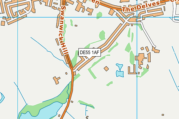 DE55 1AF map - OS VectorMap District (Ordnance Survey)