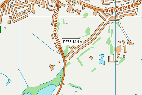 DE55 1AH map - OS VectorMap District (Ordnance Survey)