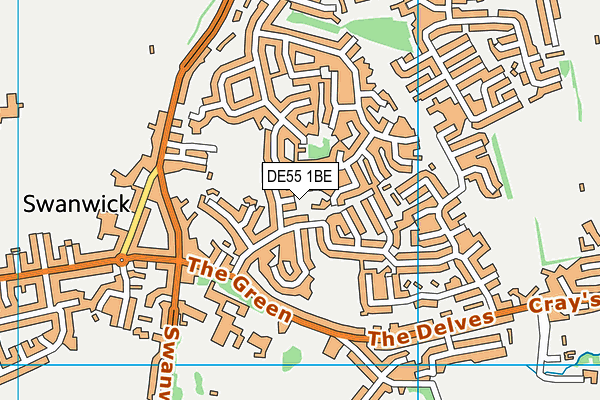 DE55 1BE map - OS VectorMap District (Ordnance Survey)