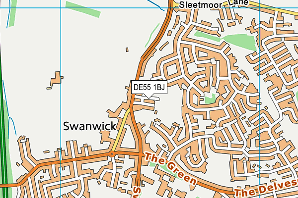 Swanwick Recreation Ground map (DE55 1BJ) - OS VectorMap District (Ordnance Survey)