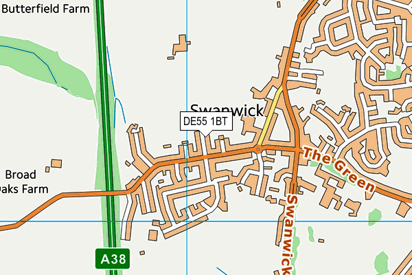 DE55 1BT map - OS VectorMap District (Ordnance Survey)