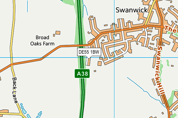Swanwick Pentrich Road Fc map (DE55 1BW) - OS VectorMap District (Ordnance Survey)