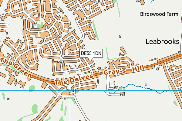 DE55 1DN map - OS VectorMap District (Ordnance Survey)