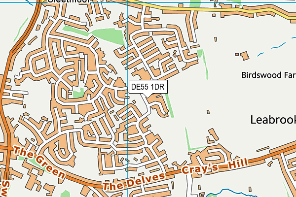 DE55 1DR map - OS VectorMap District (Ordnance Survey)