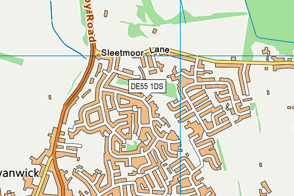 DE55 1DS map - OS VectorMap District (Ordnance Survey)