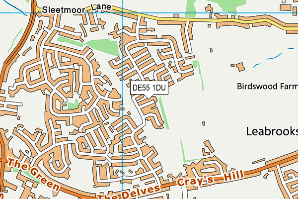 DE55 1DU map - OS VectorMap District (Ordnance Survey)