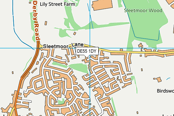 DE55 1DY map - OS VectorMap District (Ordnance Survey)