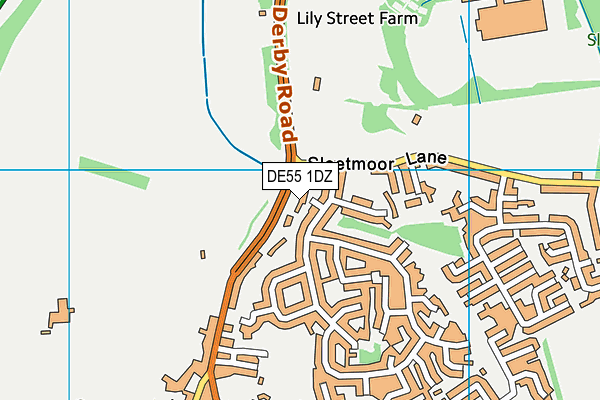 DE55 1DZ map - OS VectorMap District (Ordnance Survey)