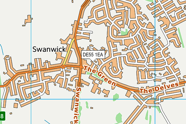 DE55 1EA map - OS VectorMap District (Ordnance Survey)
