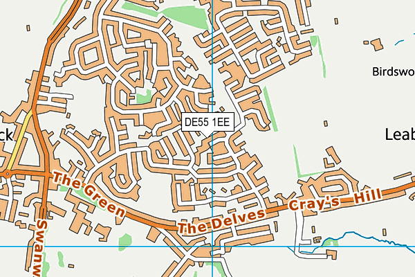 DE55 1EE map - OS VectorMap District (Ordnance Survey)