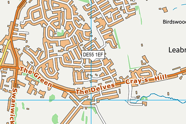 DE55 1EF map - OS VectorMap District (Ordnance Survey)