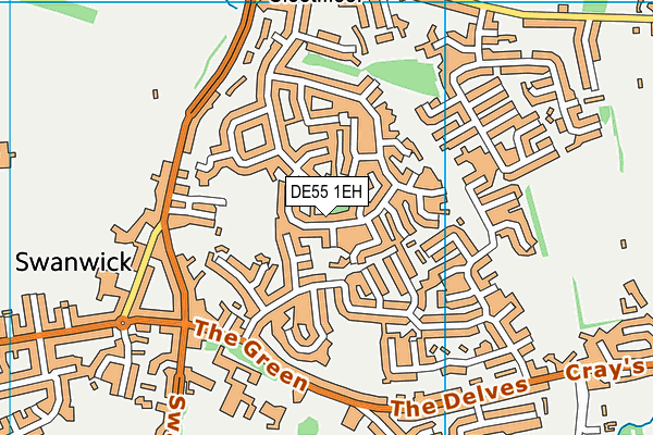 DE55 1EH map - OS VectorMap District (Ordnance Survey)