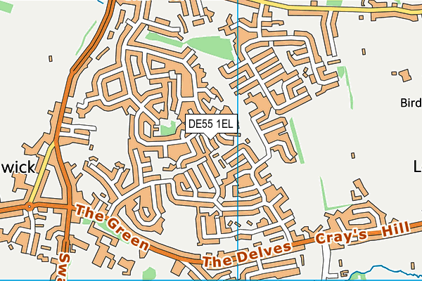 DE55 1EL map - OS VectorMap District (Ordnance Survey)