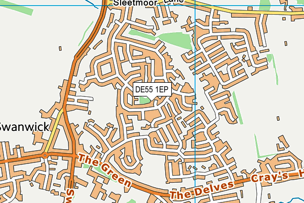 DE55 1EP map - OS VectorMap District (Ordnance Survey)