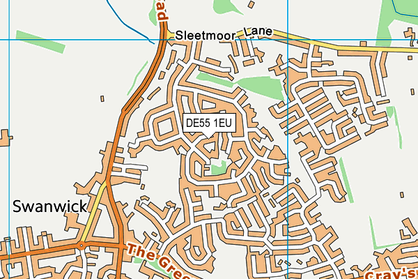DE55 1EU map - OS VectorMap District (Ordnance Survey)