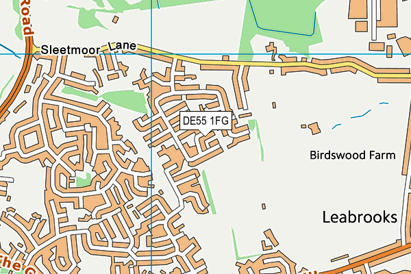 DE55 1FG map - OS VectorMap District (Ordnance Survey)