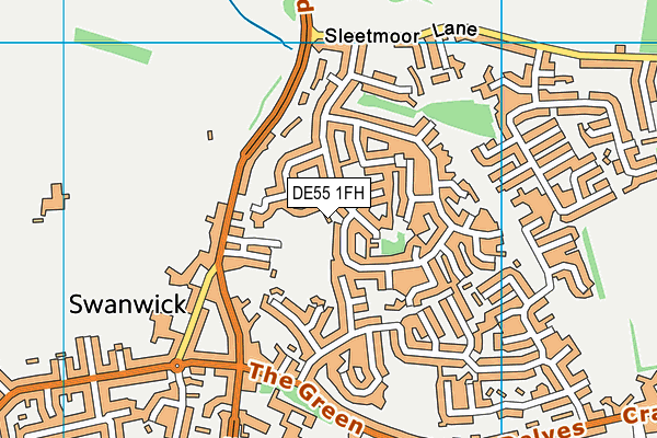 DE55 1FH map - OS VectorMap District (Ordnance Survey)