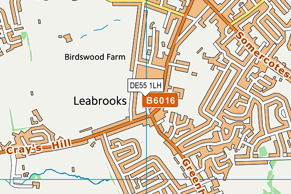 DE55 1LH map - OS VectorMap District (Ordnance Survey)