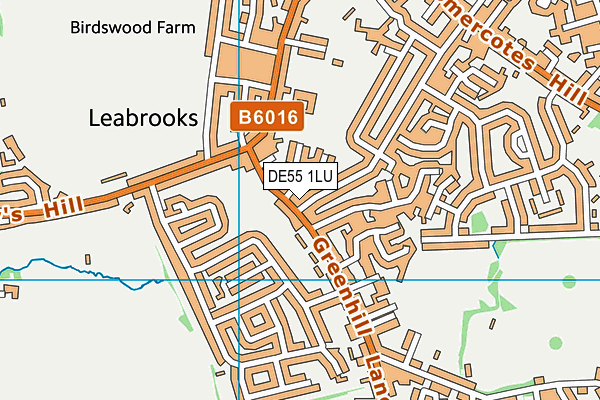 DE55 1LU map - OS VectorMap District (Ordnance Survey)