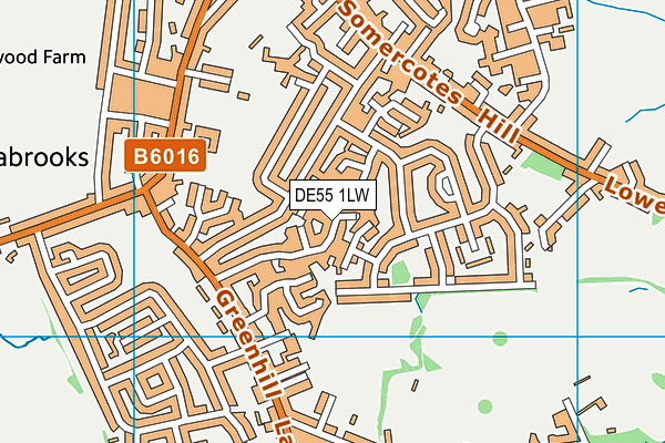 DE55 1LW map - OS VectorMap District (Ordnance Survey)