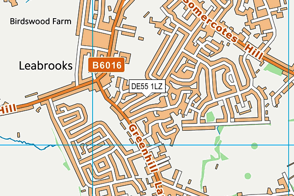 DE55 1LZ map - OS VectorMap District (Ordnance Survey)