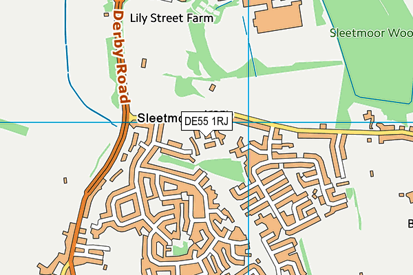 DE55 1RJ map - OS VectorMap District (Ordnance Survey)