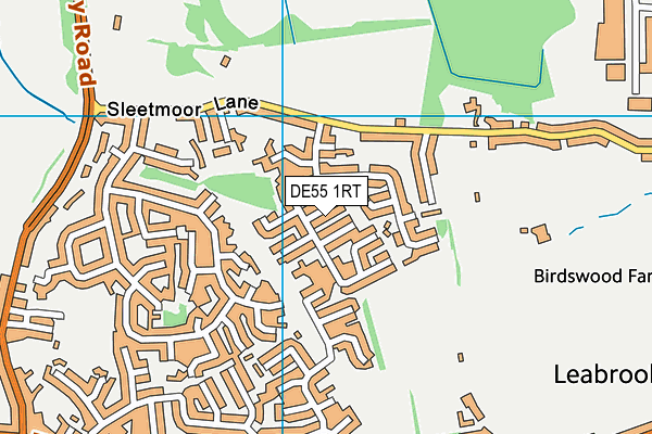 DE55 1RT map - OS VectorMap District (Ordnance Survey)