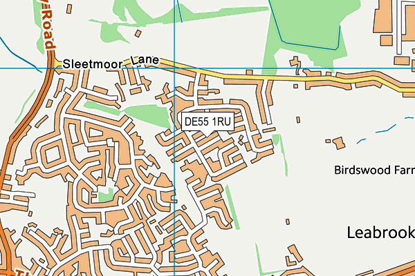 DE55 1RU map - OS VectorMap District (Ordnance Survey)