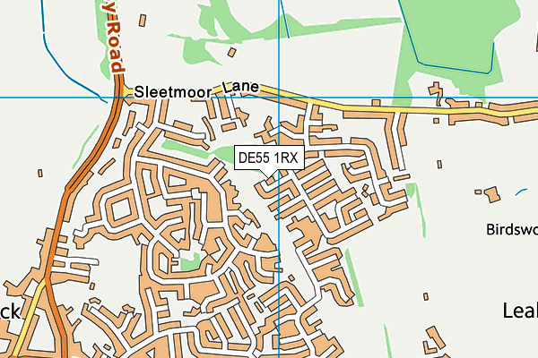DE55 1RX map - OS VectorMap District (Ordnance Survey)