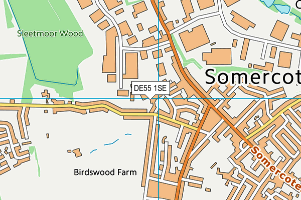 DE55 1SE map - OS VectorMap District (Ordnance Survey)