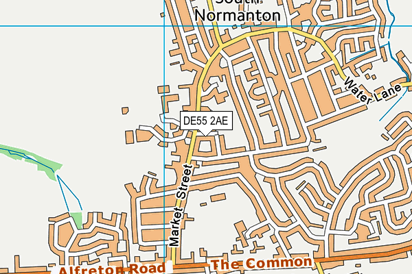 DE55 2AE map - OS VectorMap District (Ordnance Survey)