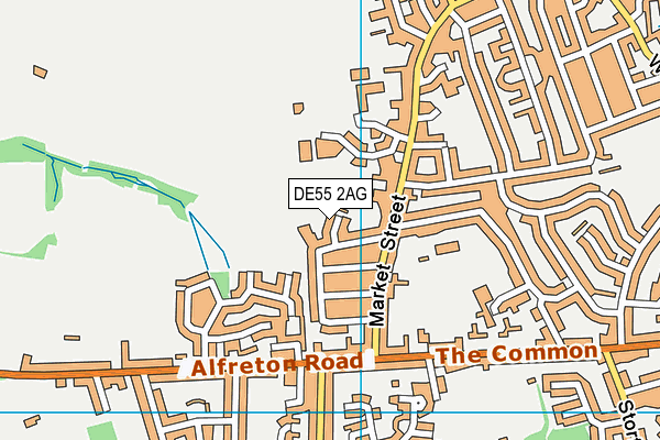 DE55 2AG map - OS VectorMap District (Ordnance Survey)