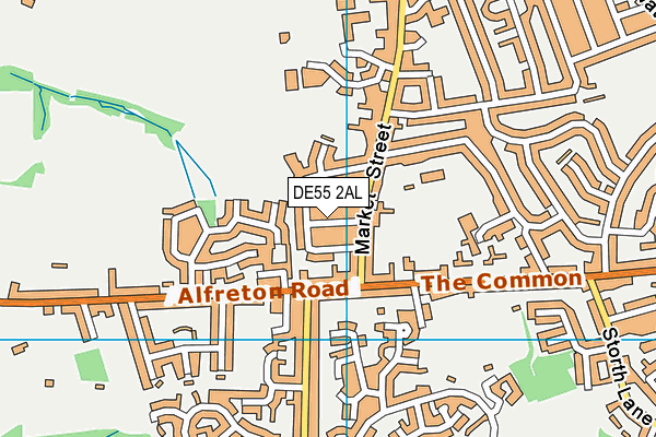 DE55 2AL map - OS VectorMap District (Ordnance Survey)