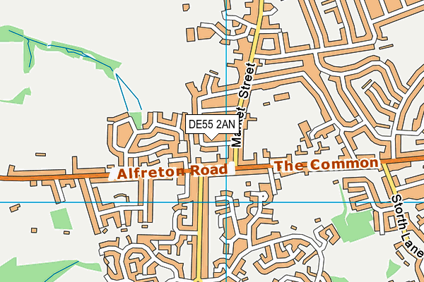 DE55 2AN map - OS VectorMap District (Ordnance Survey)