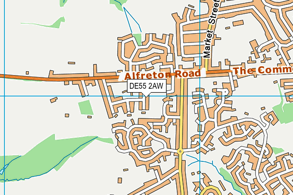 DE55 2AW map - OS VectorMap District (Ordnance Survey)