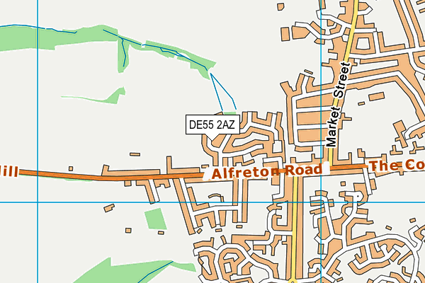 DE55 2AZ map - OS VectorMap District (Ordnance Survey)