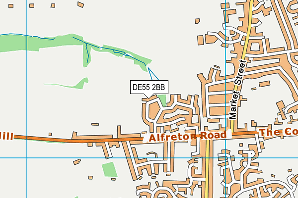 DE55 2BB map - OS VectorMap District (Ordnance Survey)
