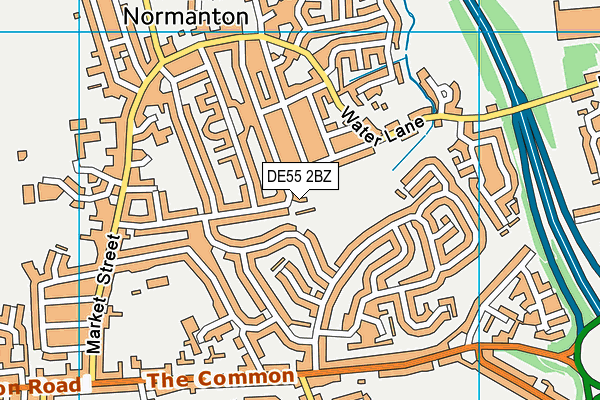 DE55 2BZ map - OS VectorMap District (Ordnance Survey)