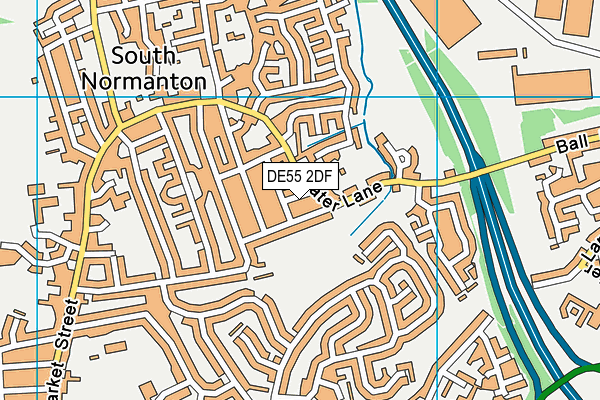DE55 2DF map - OS VectorMap District (Ordnance Survey)