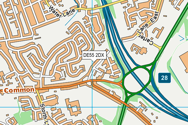DE55 2DX map - OS VectorMap District (Ordnance Survey)