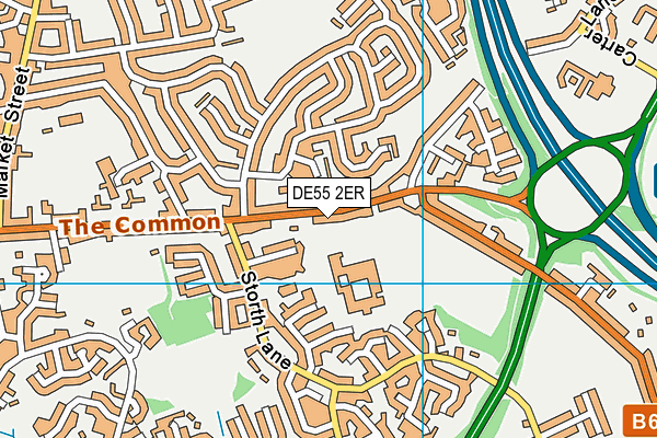DE55 2ER map - OS VectorMap District (Ordnance Survey)