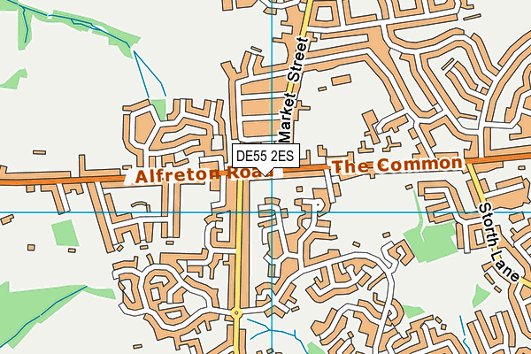 DE55 2ES map - OS VectorMap District (Ordnance Survey)