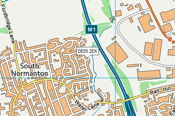 DE55 2EX map - OS VectorMap District (Ordnance Survey)